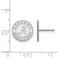 Sterling Silver Rhodium-plated LogoArt University of Alabama Crimson Tide Small Post Earrings view 2