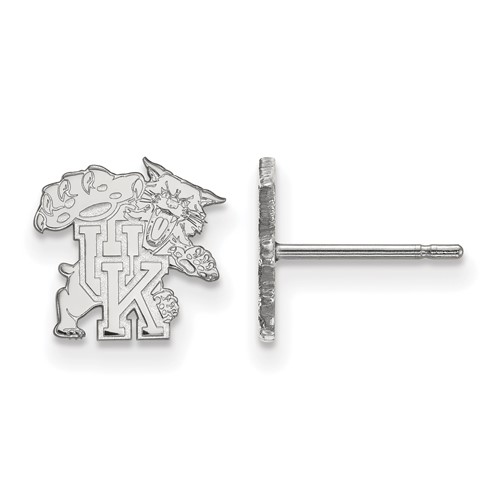 Sterling Silver Rhodium-plated LogoArt University of Kentucky U-k Wildcat Extra Small Post Earrings