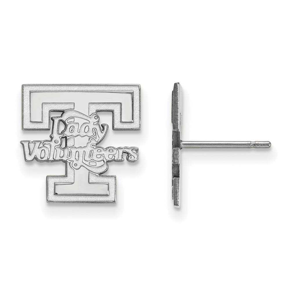Sterling Silver Rhodium-plated LogoArt University of Tennessee Lady Volunteers Small Post Earrings