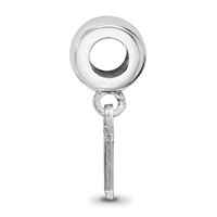 Sterling Silver Rhodium-plated LogoArt Villanova University Letter V Extra Small Dangle Bead Charm view 2