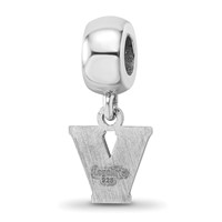 Sterling Silver Rhodium-plated LogoArt Villanova University Letter V Extra Small Dangle Bead Charm view 5