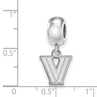 Sterling Silver Rhodium-plated LogoArt Villanova University Letter V Extra Small Dangle Bead Charm view 3
