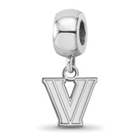 Sterling Silver Rhodium-plated LogoArt Villanova University Letter V Extra Small Dangle Bead Charm view 1
