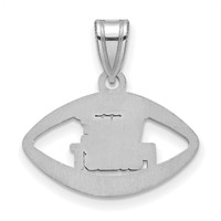 Sterling Silver Rhodium-plated LogoArt Wake Forest University W-f Deacon Football Pendant view 4