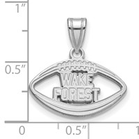 Sterling Silver Rhodium-plated LogoArt Wake Forest University W-f Deacon Football Pendant view 3