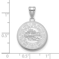 Sterling Silver Rhodium-plated LogoArt West Virginia University Large Crest Pendant view 3