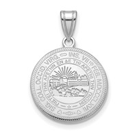 Sterling Silver Rhodium-plated LogoArt West Virginia University Large Crest Pendant view 1