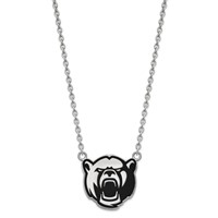 Sterling Silver Rhodium-plated LogoArt Baylor University Large Enameled Pendant Necklace, 18" view 2