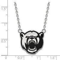 Sterling Silver Rhodium-plated LogoArt Baylor University Large Enameled Pendant Necklace, 18" view 3