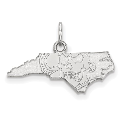 Sterling Silver Rhodium-plated LogoArt East Carolina University Map Extra Small Pendant