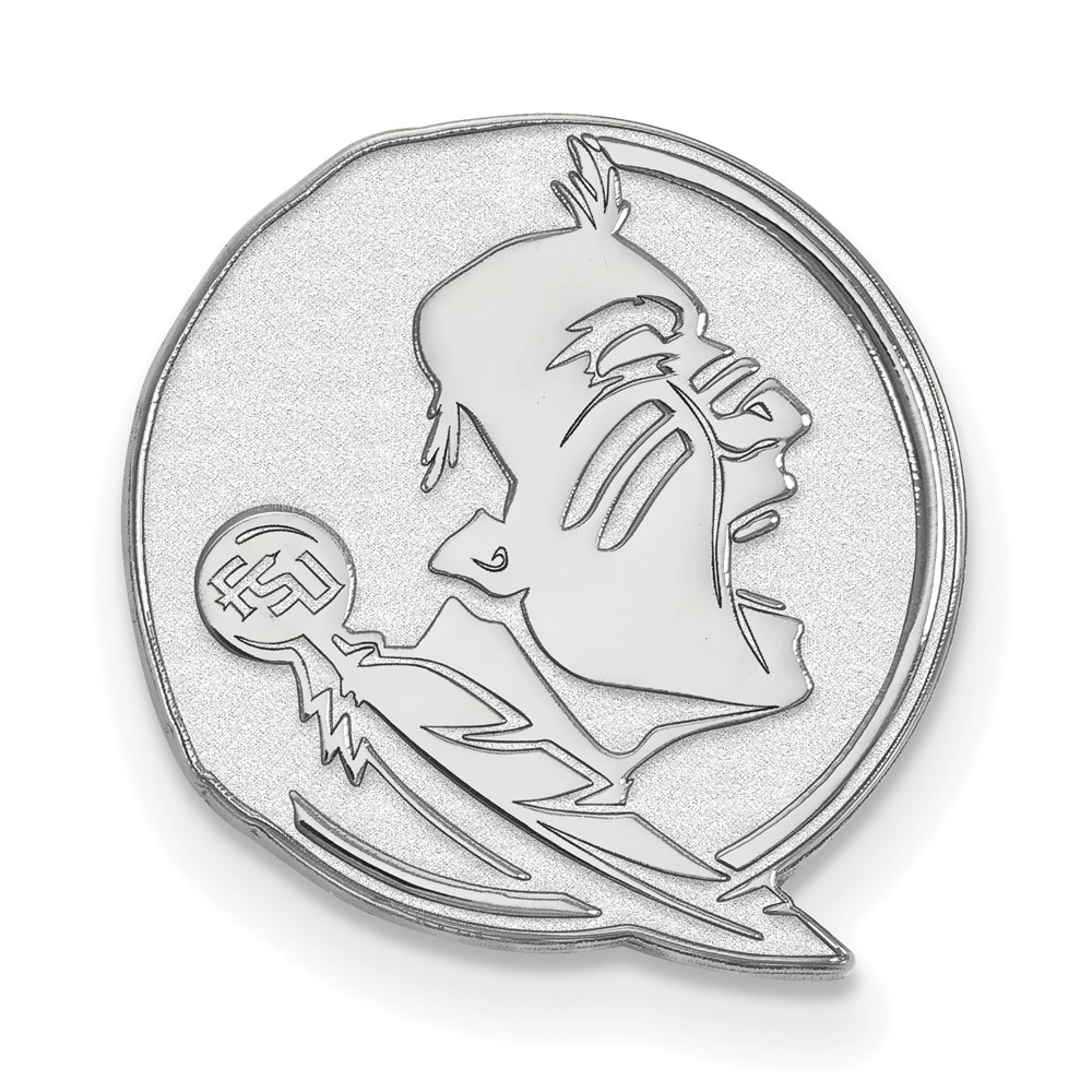 Sterling Silver Rhodium-plated LogoArt Florida State University Seminole Lapel Pin