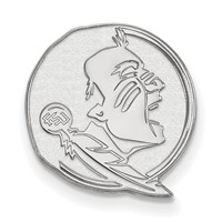 Sterling Silver Rhodium-plated LogoArt Florida State University Seminole Lapel Pin view 1