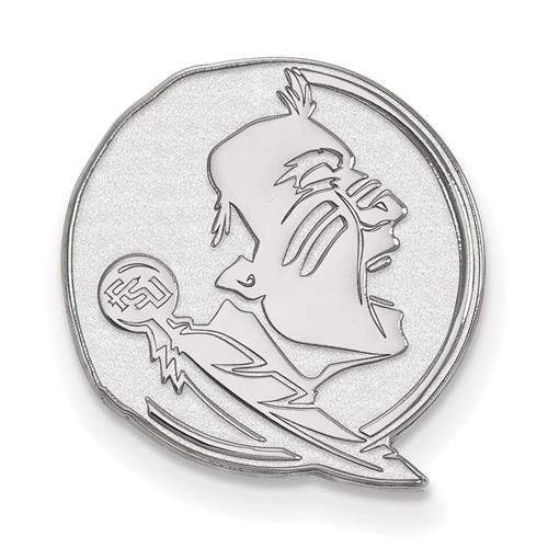 Sterling Silver Rhodium-plated LogoArt Florida State University Seminole Lapel Pin