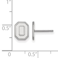 Sterling Silver Rhodium-plated LogoArt the Ohio State University Letter O Extra Small Post Earrings view 2