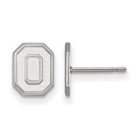 Sterling Silver Rhodium-plated LogoArt the Ohio State University Letter O Extra Small Post Earrings view 1