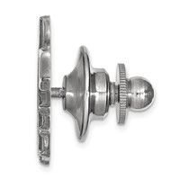 Sterling Silver Rhodium-plated LogoArt University of Georgia Bulldog Lapel Pin view 2
