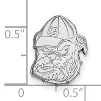 Sterling Silver Rhodium-plated LogoArt University of Georgia Bulldog Lapel Pin view 3