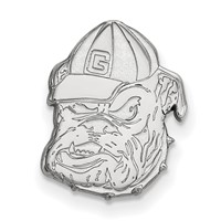 Sterling Silver Rhodium-plated LogoArt University of Georgia Bulldog Lapel Pin view 1