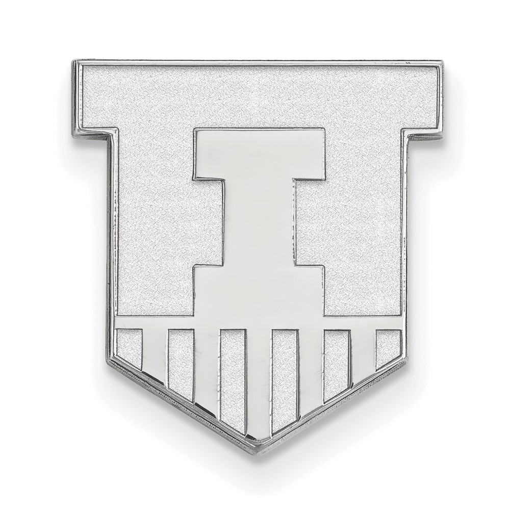 Sterling Silver Rhodium-plated LogoArt University of Illinois Victory Badge Lapel Pin