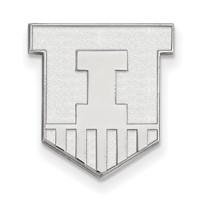 Sterling Silver Rhodium-plated LogoArt University of Illinois Victory Badge Lapel Pin view 1