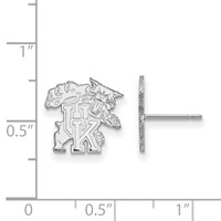 Sterling Silver Rhodium-plated LogoArt University of Kentucky U-k Wildcat Small Post Earrings view 2