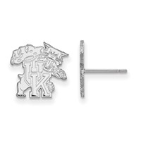Sterling Silver Rhodium-plated LogoArt University of Kentucky U-k Wildcat Small Post Earrings view 1