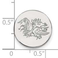 Sterling Silver Rhodium-plated LogoArt University of South Carolina Gamecock Lapel Pin view 3
