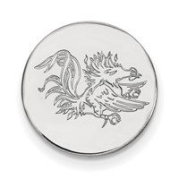 Sterling Silver Rhodium-plated LogoArt University of South Carolina Gamecock Lapel Pin view 1