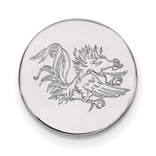 Sterling Silver Rhodium-plated LogoArt University of South Carolina Gamecock Lapel Pin