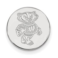 Sterling Silver Rhodium-plated LogoArt University of Wisconsin Badger Lapel Pin view 1