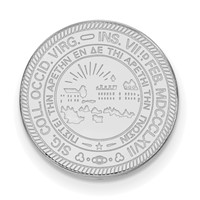 Sterling Silver Rhodium-plated LogoArt West Virginia University Crest Lapel Pin view 1