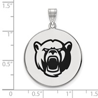 Sterling Silver Rhodium-plated LogoArt Baylor University Extra Large Enameled Disc Pendant view 2