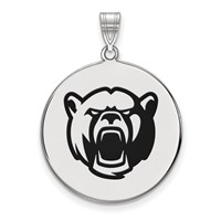 Sterling Silver Rhodium-plated LogoArt Baylor University Extra Large Enameled Disc Pendant view 1