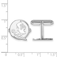 Sterling Silver Rhodium-plated LogoArt Florida State University Seminole Cuff Links view 2