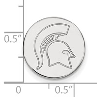 Sterling Silver Rhodium-plated LogoArt Michigan State University Spartan Lapel Pin view 3