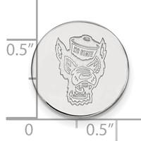 Sterling Silver Rhodium-plated LogoArt North Carolina State University Wolf Lapel Pin view 3