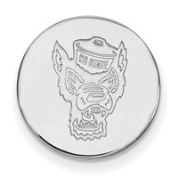 Sterling Silver Rhodium-plated LogoArt North Carolina State University Wolf Lapel Pin view 1