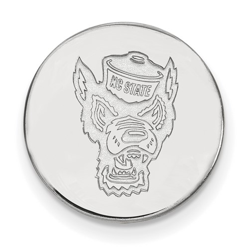 Sterling Silver Rhodium-plated LogoArt North Carolina State University Wolf Lapel Pin