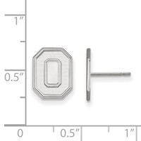 Sterling Silver Rhodium-plated LogoArt the Ohio State University Letter O Small Post Earrings view 2