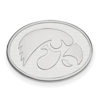 Sterling Silver Rhodium-plated LogoArt University of Iowa Hawk Oval Lapel Pin view 1