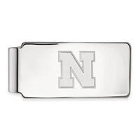 Sterling Silver Rhodium-plated LogoArt University of Nebraska Letter N Money Clip view 1