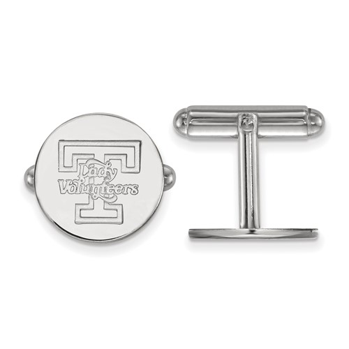 Sterling Silver Rhodium-plated LogoArt University of Tennessee Lady Volunteers Cuff Links
