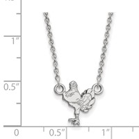 Sterling Silver Rhodium-plated LogoArt Virginia Tech HokieBird Small Pendant Necklace, 18" view 2