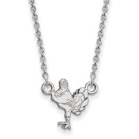 Sterling Silver Rhodium-plated LogoArt Virginia Tech HokieBird Small Pendant Necklace, 18" view 1