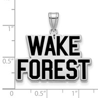 Sterling Silver Rhodium-plated LogoArt Wake Forest University W-f Deacon Large Enameled Pendant view 2