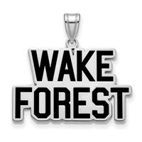Sterling Silver Rhodium-plated LogoArt Wake Forest University W-f Deacon Large Enameled Pendant view 1