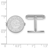 Sterling Silver Rhodium-plated LogoArt West Virginia University Crest Cuff Links view 2