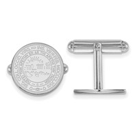 Sterling Silver Rhodium-plated LogoArt West Virginia University Crest Cuff Links view 1