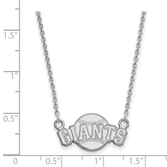 10k White Gold Major League Baseball LogoArt San Francisco Giants Baseball Small Necklace