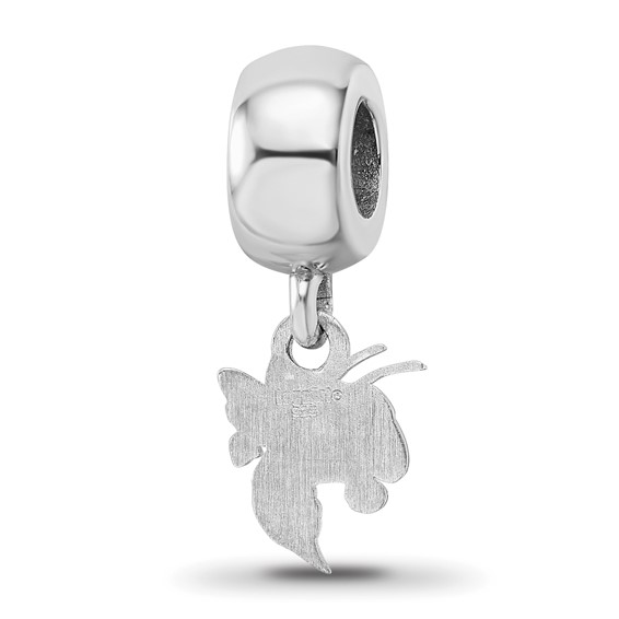 Sterling Silver Rhodium-plated LogoArt Georgia Institute of Technology Yellow Jacket Extra Small Dangle Bead Charm
